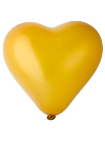 10"сердце Металл Золотое, шар воздушный