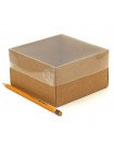 Коробка складная 13 х13 х7,5 см прозрачная крышка крафт 2 части  HS-5-9