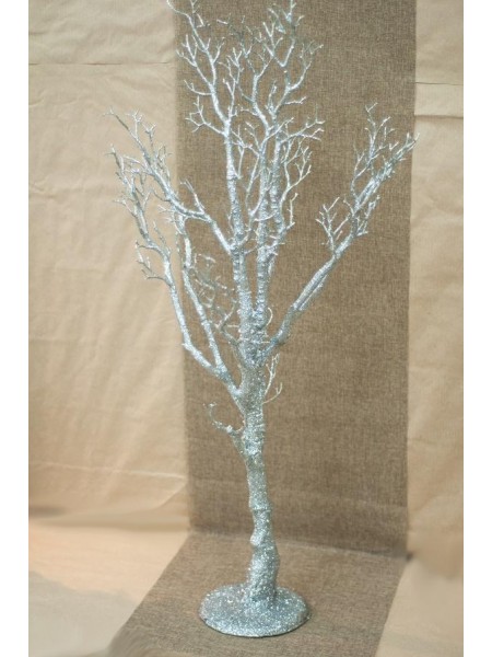 Дерево 120 см искусственное серебро блеск