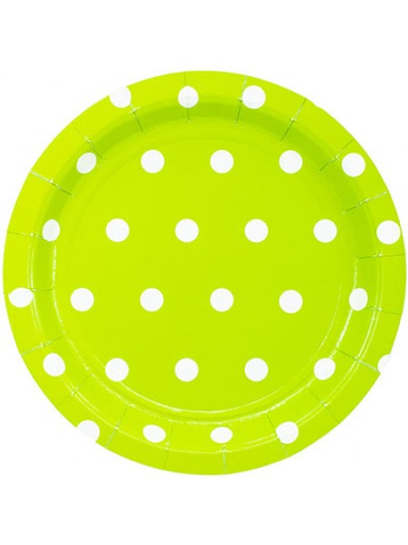 Тарелка бумага 6 шт 17 см Горошек цвет светло-зеленый