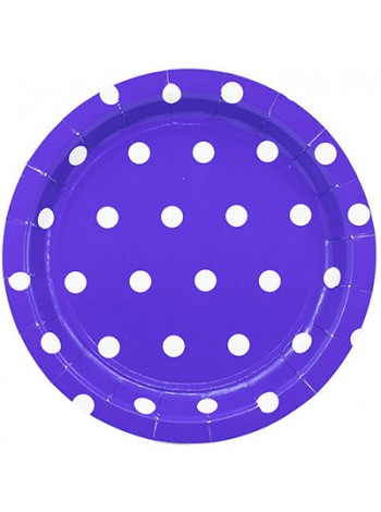Тарелка бумага 6 шт 17 см Горошек цвет фиолетовый