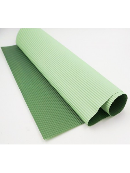 Бумага гофра в листах 50 х 66 см набор 20 шт цвет серо-зеленый/темно-зеленый