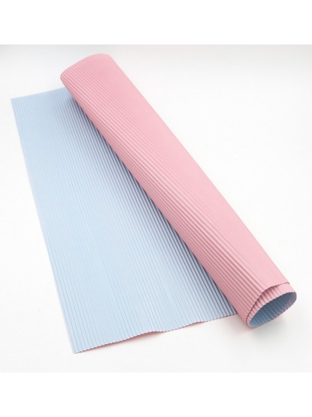 Бумага гофра в листах 50 х 66 см набор 20 шт цвет светло-розовый/голубой