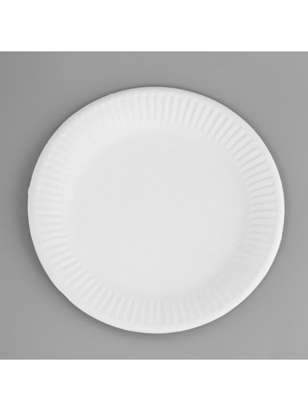 Тарелка бумага 10 шт 18 см цвет белый