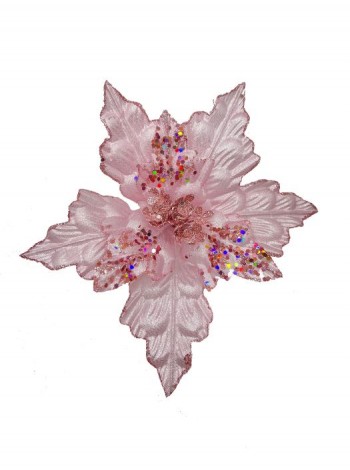 Цветок на клипсе 25 х 25 х 17 см цвет розовый