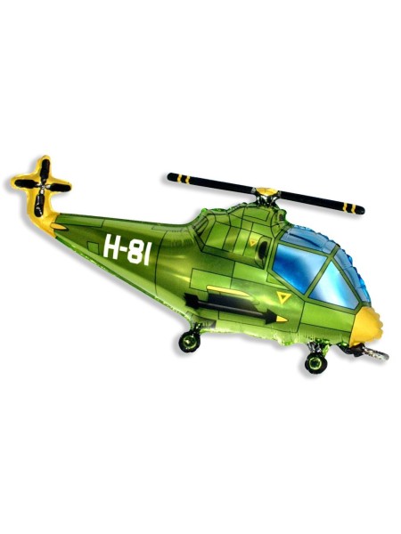 Фольга шар Вертолет зеленый 38"/97 см 1шт Испания