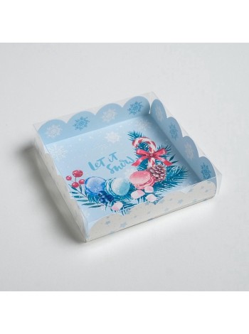 Коробка складная 13 х13 х3 см Морозное утро