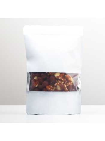 Пакет дой-пак 14 х20 х4 см матовый, белый с окном