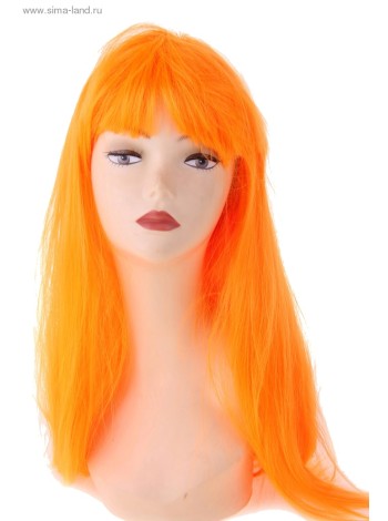 Парик длинные прямые волосы цвет оранжевый