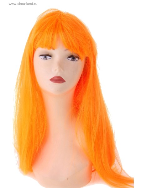 Парик длинные прямые волосы цвет оранжевый