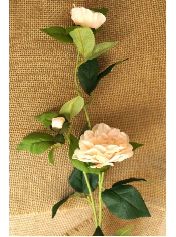 Роза 3 цветка розовая 88см