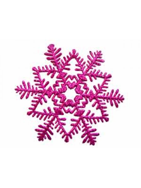 Снежинка 16 см блеск пластик цвет розовый