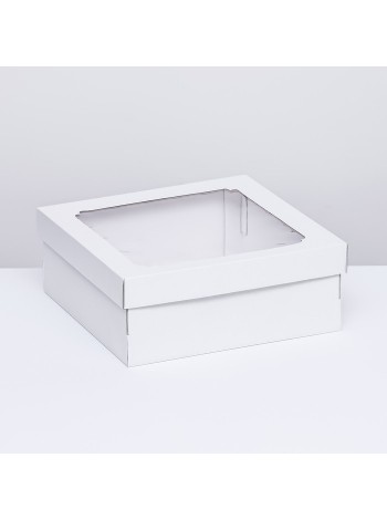 Коробка складная 30 х30 х12 см с коном для подарков/хранения и отправки посылок самосборная