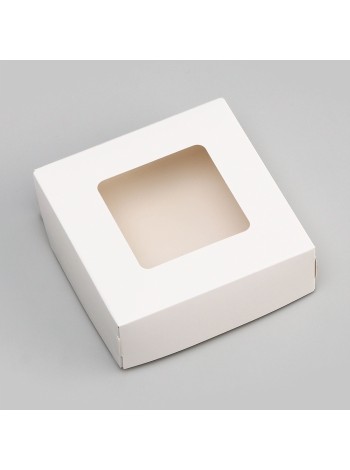 Коробка кондитерская 11,5 х11,5 х4 см цвет белый
