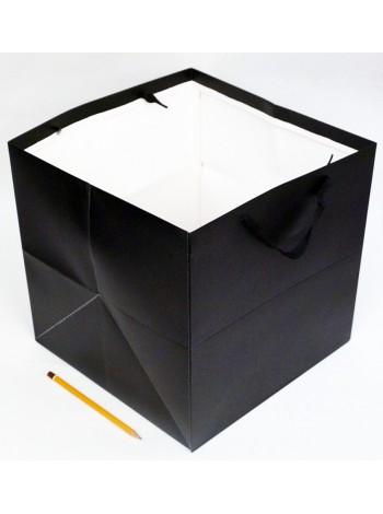 Пакет ламинированный 30 х30 х30 см квадрат однотонный цвет белый и черный HS-53-3
