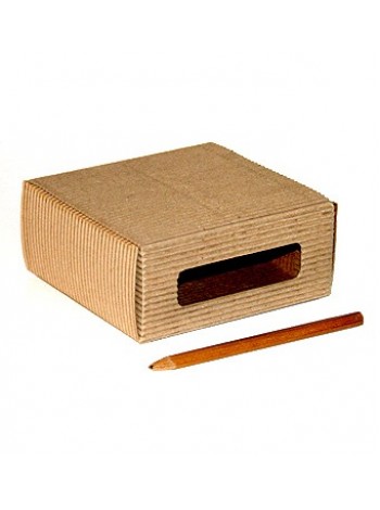 Коробка складная 11 х11,5 х5 см прямоугольник с боковым окном  кьянти гофра 101/07
