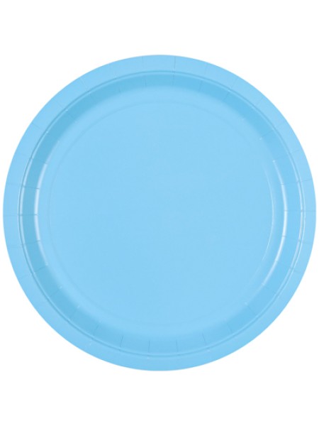 Тарелка бумага 6 шт 23 см Пастель голубая