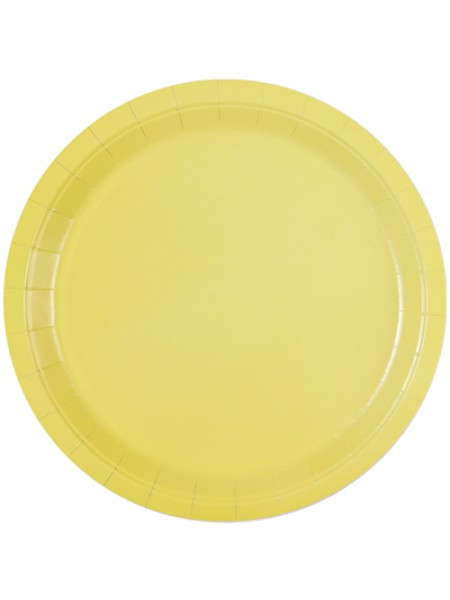 Тарелка бумага 6 шт 23 см Пастель желтая