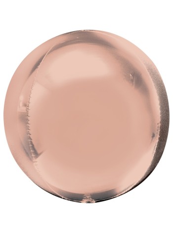 Фольга шар 3D Сфера б/рис 16"/40 см металлик розовое золото