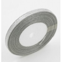 Лента парча 0,7 см х25 ярд цвет серебро