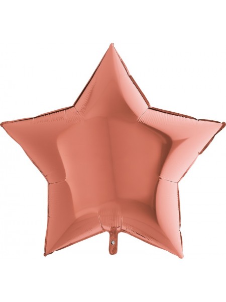 Фольга шар Звезда 36"/91 см металлик Rose Gold Grabо розовое золото