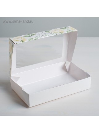 Коробка кондитерская 20 х12 х4 см Flowers для сырников