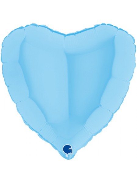 Фольга шар Сердце 18"/46 см пастель Matte Blue Grabo