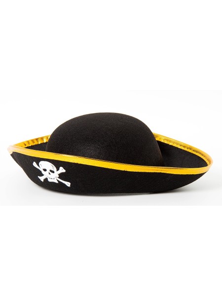 Шляпа Веселый Пират см фетр мини черный/золото