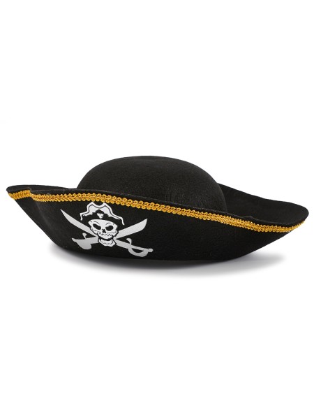 Шляпа Грозный Пират фетр цвет черный
