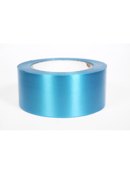 Лента полипропилен 5 см х50 м простая гладкая без тиснения цвет голубой Р502