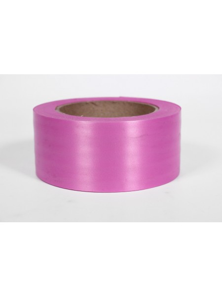 Лента полипропилен 5 см х50 м простая гладкая без тиснения цвет ярко-розовый Р515