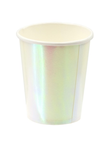 Стакан бумага 10 шт Белый перламутр HS-17-3