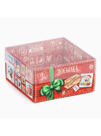 Коробка кондитерская 12 х6 х11,5 см Новогодняя посылка 1/5