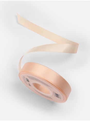 Лента атлас 2 см х23 м 2-х сторонняя цвет светло-бежевый №112