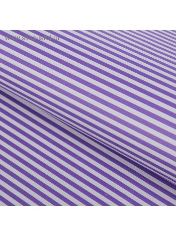 Бумага крафт 60 х60 см двухсторонняя Фиолетовые полосы на белом
