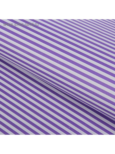 Бумага крафт 60 х60 см двухсторонняя Фиолетовые полосы на белом