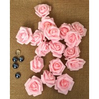 Роза 5,5 см фоамиран (40-50 шт в упаковке) светло-розовая