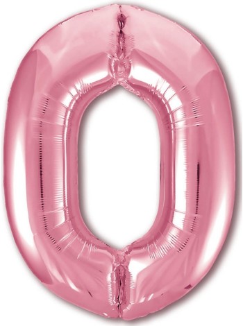 Фольга шар Цифра 0 розовый фламинго Slim 40"/100 см 1 шт Agura