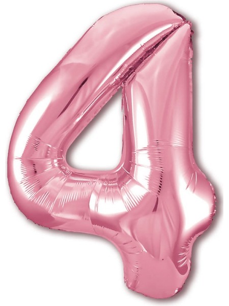 Фольга шар Цифра 4 розовый фламинго Slim 40"/100 см 1 шт Agura