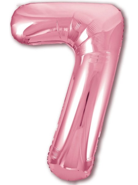 Фольга шар Цифра 7 розовый фламинго Slim 40"/100 см 1 шт Agura