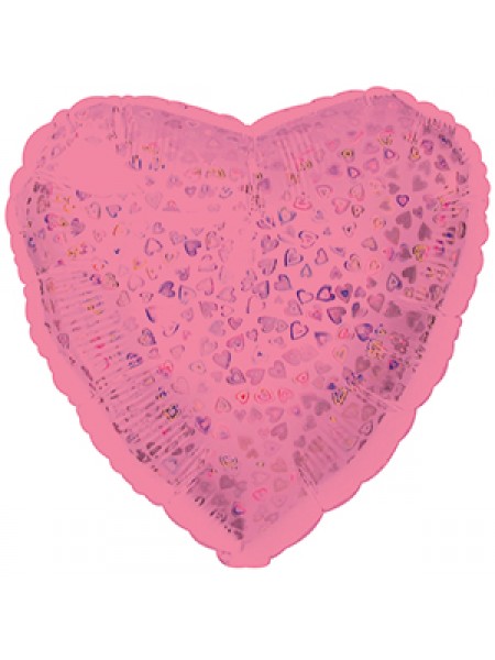 Фольга шар Сердце 18"/46 см Розовый голография CTI США