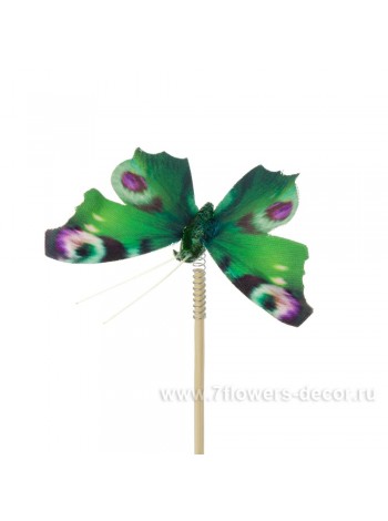 Бабочка на вставке 8 х50 см Auralia цвет зеленый Арт.К40597