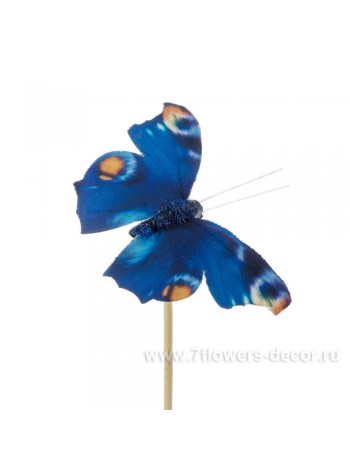 Бабочка на вставке 8 х50 см Auralia цвет синий Арт.К40598