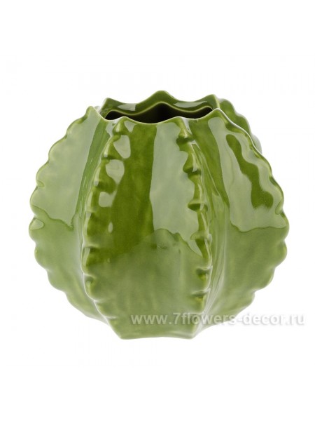 Ваза Кактус керамика 16 х Н14 см цвет Темно - зеленый Арт.4151-15