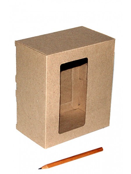 Коробка складная 17 х15 х9 см прямоугольник с окном микрогофра 009/93
