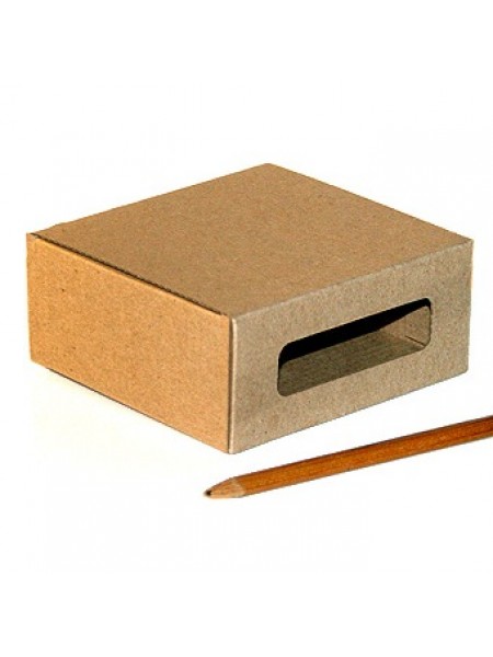 Коробка складная 11 х11,5 х5 см прямоугольник с боковым окном микрогофра 017/002-93
