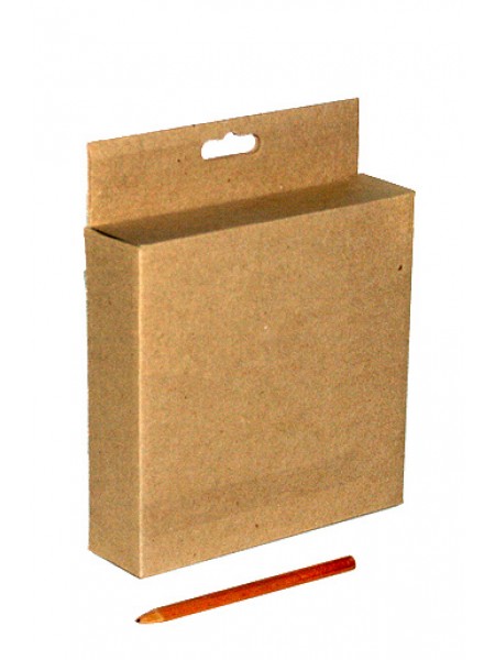 Коробка складная 16,5 х16,5 х4 см квадрат с европодвесом микрогофра 033/001-93