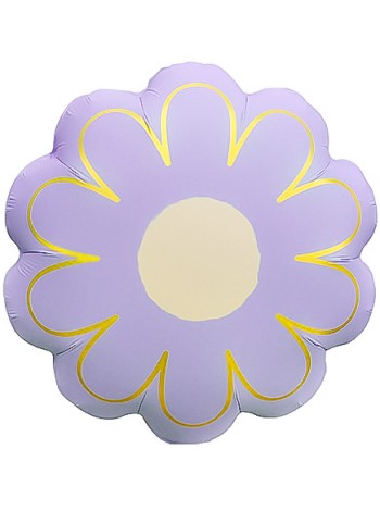 Фольга шар фигура Цветок Ромашка Золотые лепестки Сиреневый сатин 21"/53 см Китай