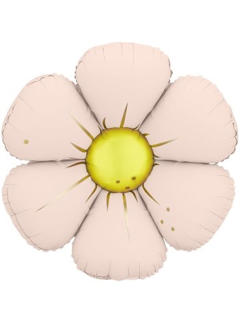 Фольга шар фигура Цветок Ромашка светло-розовый сатин 25"/64 см Китай НАДУВ ВОЗДУХОМ