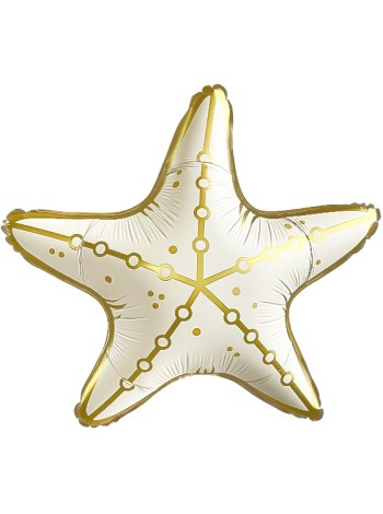 Фольга шар фигура Морская звезда кремовый сатин 29"/74 см Китай